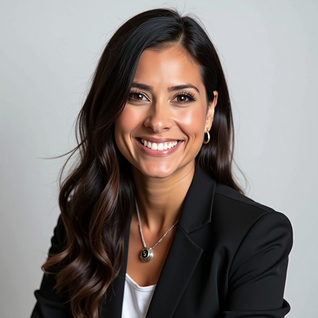 Professional headshot of Sarah Rodriguez, senior grantwriter, in professional attire with confident expression